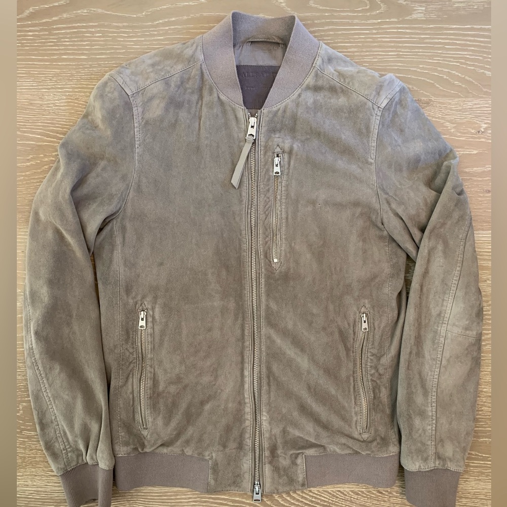 AllSaints Kemble Suede Bomber Jacket XS